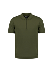 Pullover short sleeve polo zip