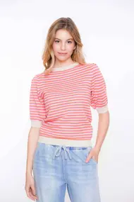 Pullover stripes short sleeves