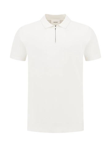 PurePath - Polo - Ecru - Regular fit Polo SS Half Zip Knitwear - 25010801