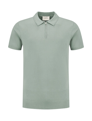 PurePath - Polo - Legergroen - Regular fit Polo SS Half Zip Knitwear - 25010801