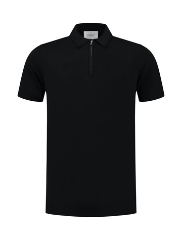 PurePath - Polo - Zwart - Regular fit Polo SS Half Zip Knitwear - 25010801