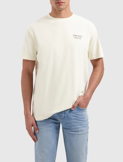 PurePath - T-shirt korte mouw - Ecru - Regular fit Crewneck SS T-shirts - 25010117