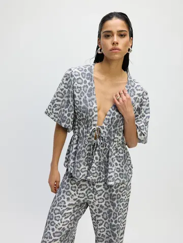 Refined - Blouse korte mouw - Dierenprint - Poppy Blouse - R2503937673