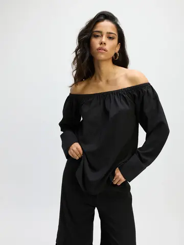 Refined - Blouse lange mouw - Zwart - Montana Blouse - R2502957618