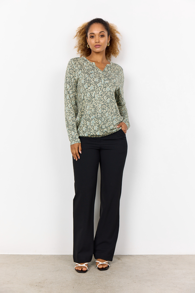 soyaconcept - Blouse lange mouw - Grijs - Sc-Felicity Aop 493