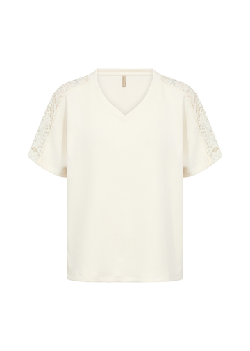 Soyaconcept - Trendy T-shirt korte mouw - Ecru - Sc-Banu 235