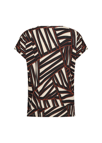 Soyaconcept - Trendy T-shirt korte mouw - Roest - Sc-Felicity Aop 509