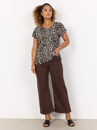 Soyaconcept - Trendy T-shirt korte mouw - Zwart - Sc-Lenise 5 - 27006
