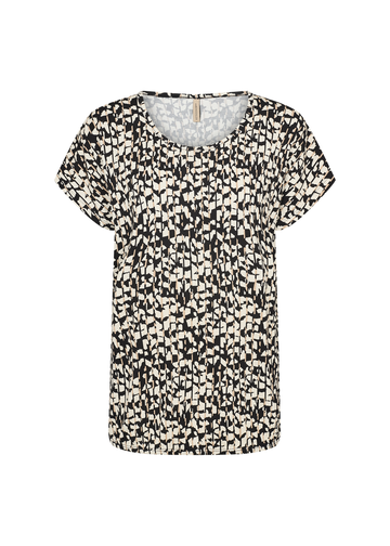 Soyaconcept - Trendy T-shirt korte mouw - Zwart - Sc-Marica Aop 315