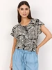 Soyaconcept - Trendy T-shirt korte mouw - Zwart - Sc-Marica Aop 330