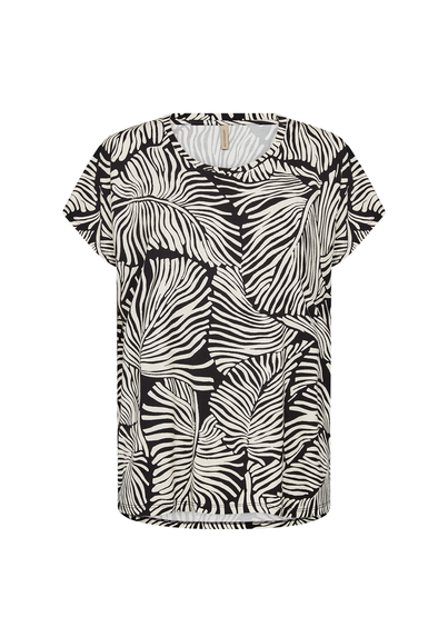 Soyaconcept - Trendy T-shirt korte mouw - Zwart - Sc-Marica Aop 330