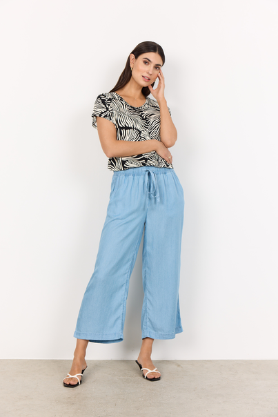 Soyaconcept - Trendy T-shirt korte mouw - Zwart - Sc-Marica Aop 330