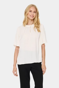 St.Tropez - Blouse korte mouw - Ecru - BrianaSZ Flared Blouse