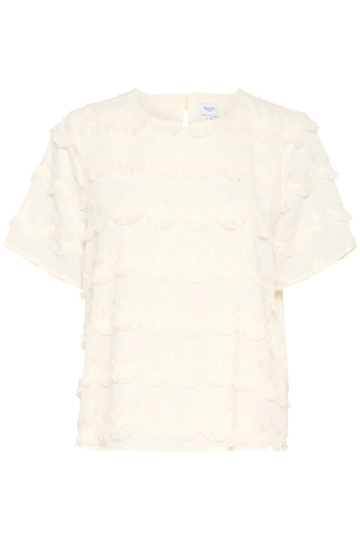St.Tropez - Blouse korte mouw - Ecru - JohanetteSZ Blouse