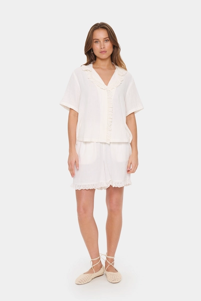 St. Tropez - Blouse korte mouw - Ecru - KatinaSZ Shirt - 30514110