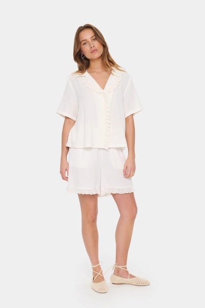 St. Tropez - Blouse korte mouw - Ecru - KatinaSZ Shirt - 30514110