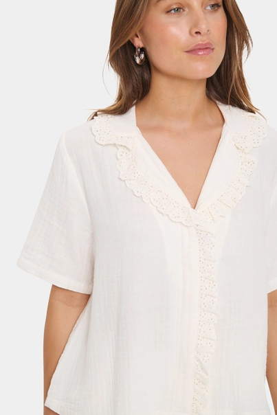 St. Tropez - Blouse korte mouw - Ecru - KatinaSZ Shirt - 30514110