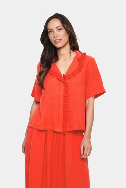 St. Tropez - Blouse korte mouw - Oranje - KatinaSZ Shirt - 30514110