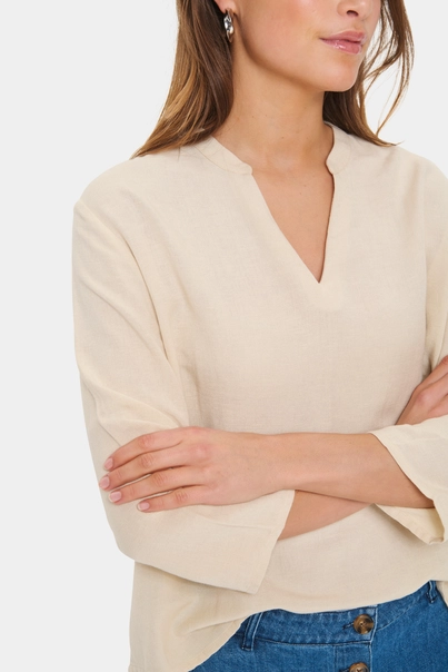 St. Tropez - Blouse lange mouw - Beige - KathaSZ Blouse - 30514113