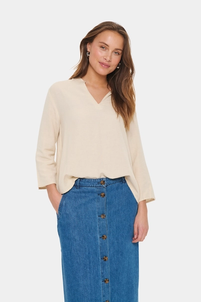 St. Tropez - Blouse lange mouw - Beige - KathaSZ Blouse - 30514113