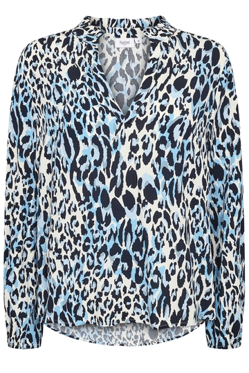 St.Tropez - Blouse lange mouw - Blauw - EdaSZ Blouse