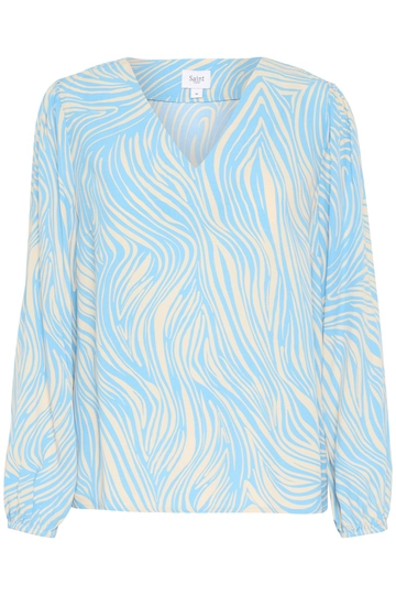St.Tropez - Blouse lange mouw - Lichtblauw - GazelSZ Blouse