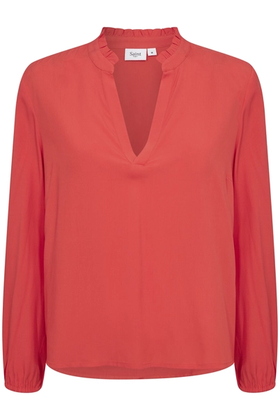 St.Tropez - Blouse lange mouw - Rood - EdaSZ Blouse