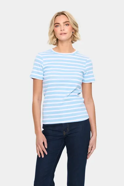 St.Tropez - T-shirt korte mouw - Lichtblauw - AsterSZ SS Stripe T-Shirt