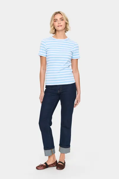 St.Tropez - T-shirt korte mouw - Lichtblauw - AsterSZ SS Stripe T-Shirt