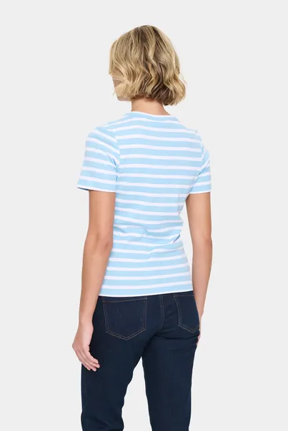 St.Tropez - T-shirt korte mouw - Lichtblauw - AsterSZ SS Stripe T-Shirt