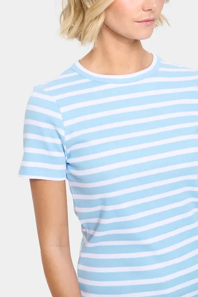 St.Tropez - T-shirt korte mouw - Lichtblauw - AsterSZ SS Stripe T-Shirt
