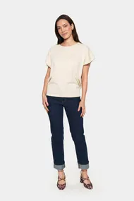 St.Tropez - Trui met ronde hals - Beige - MilaSZ R-N SS Pullover
