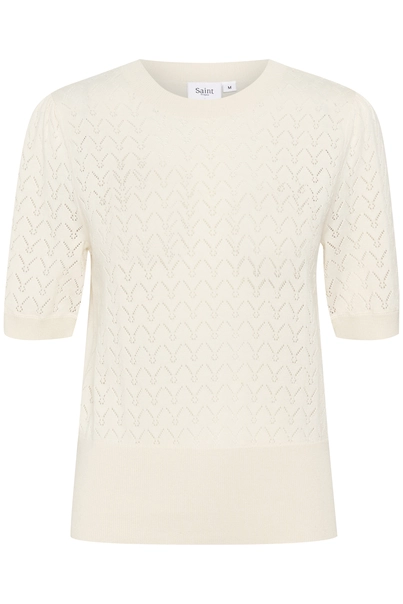 St.Tropez - Trui met ronde hals - Ecru - Karnasz puff pullover