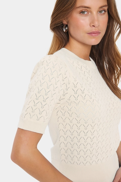 St.Tropez - Trui met ronde hals - Ecru - Karnasz puff pullover