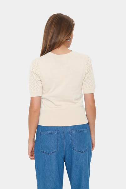 St.Tropez - Trui met ronde hals - Ecru - Karnasz puff pullover