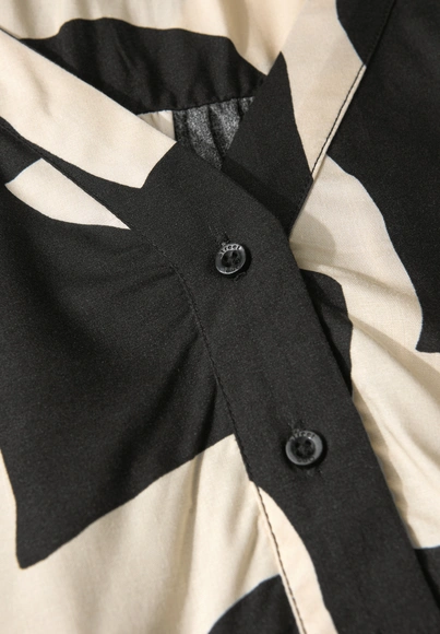 Street One - Blouse korte mouw - Donkergrijs - LTD QR Blouse Top w button pan - A345739