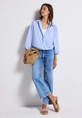 Street One - Blouse lange mouw - Lichtblauw - Chambray Shirtcollar blouse - 345800