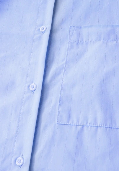 Street One - Blouse lange mouw - Lichtblauw - Chambray Shirtcollar blouse - 345800