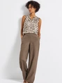 Street One - Blouse mouwloos - Beige - chiffon blousetop w fri - 345809