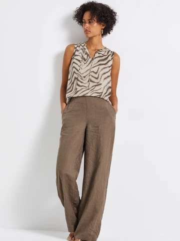 Street One - Blouse mouwloos - Beige - chiffon blousetop w fri - 345809