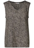 Street One - Blouse mouwloos - Beige - V-neck blouse w smok detail - 345737