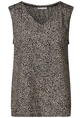Street One - Blouse mouwloos - Beige - V-neck blouse w smok detail - 345737