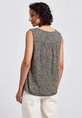 Street One - Blouse mouwloos - Beige - V-neck blouse w smok detail - 345737