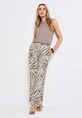 Street One - Jeans - Beige - Wide leg Crepe Viscose AOP HW - A379436