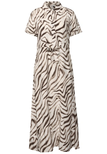 Street One - Jurk - Beige - Maxi Viscose Shirt Dress_AOP - A144565 Maxi Viscose Shirt Dress_AO