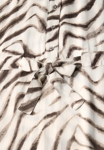 Street One - Jurk - Beige - Maxi Viscose Shirt Dress_AOP - A144565 Maxi Viscose Shirt Dress_AO