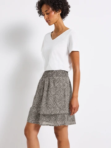 Street One - Rok - Bruin - Chiffon Skirt_AOP - A361748