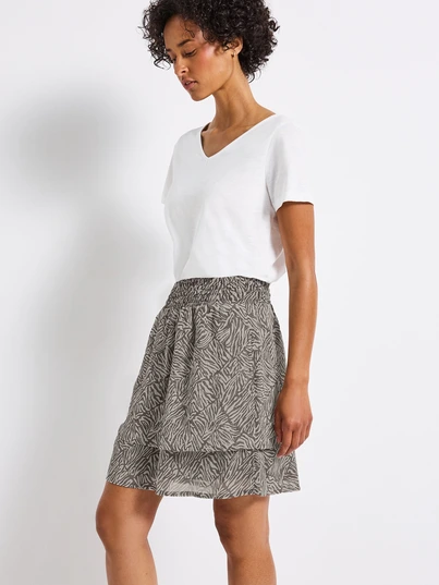 Street One - Rok - Bruin - Chiffon Skirt_AOP - A361748