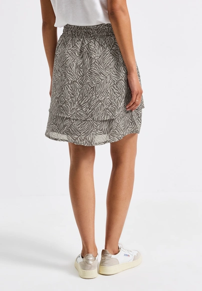 Street One - Rok - Bruin - Chiffon Skirt_AOP - A361748