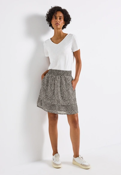 Street One - Rok - Bruin - Chiffon Skirt_AOP - A361748